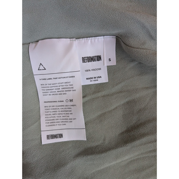 NWD Reformation Hibiscus Maxi Dress Gown Size S Seafoam #2A504 - Picture 12 of 13